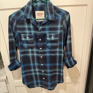 Mossimo Supply Co. Blue Flannel Plaid Shirt